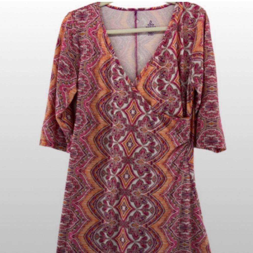Prana Pink Wrap Dress Sz L/XL